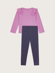Monsoon Purple You Grow Girl Top and Leggings Set - Image 2 of 3