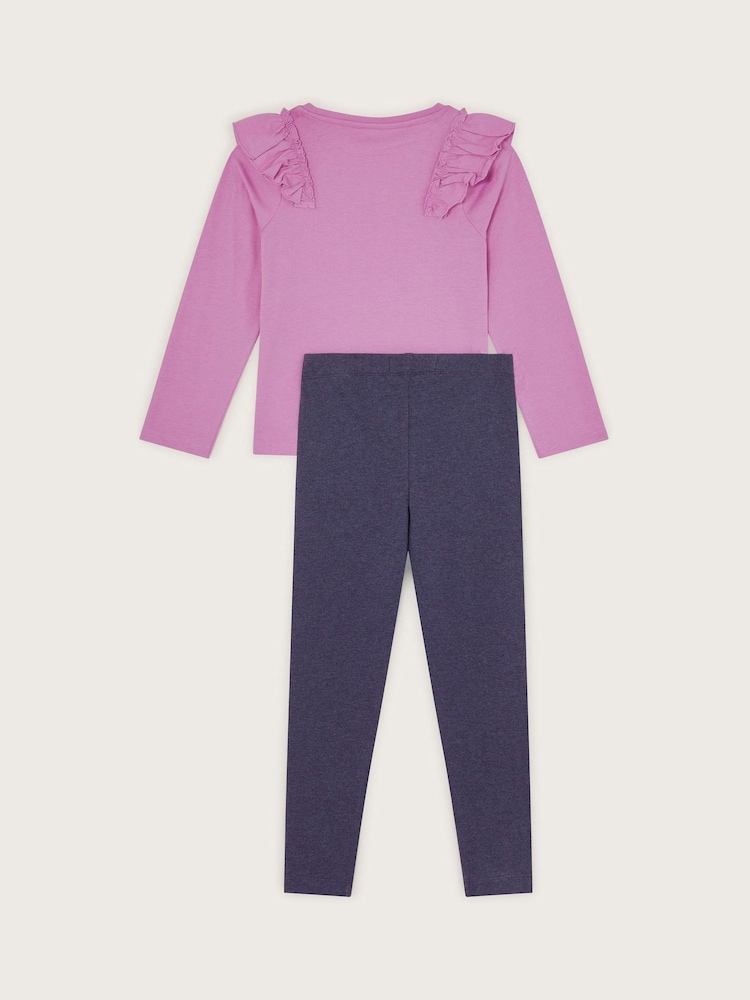 Monsoon Purple You Grow Girl Top and Leggings Set - Image 2 of 3