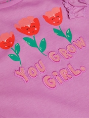 Monsoon Purple You Grow Girl Top and Leggings Set - Image 3 of 3
