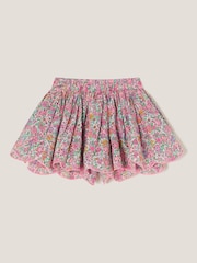 Monsoon Pink Broderie Floral Print 100% Cotton Skort - Image 2 of 3
