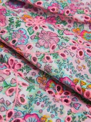 Monsoon Pink Broderie Floral Print 100% Cotton Skort - Image 3 of 3