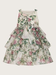 Monsoon Green Baby Raye Floral Organza Tiered Dress - Image 3 of 4
