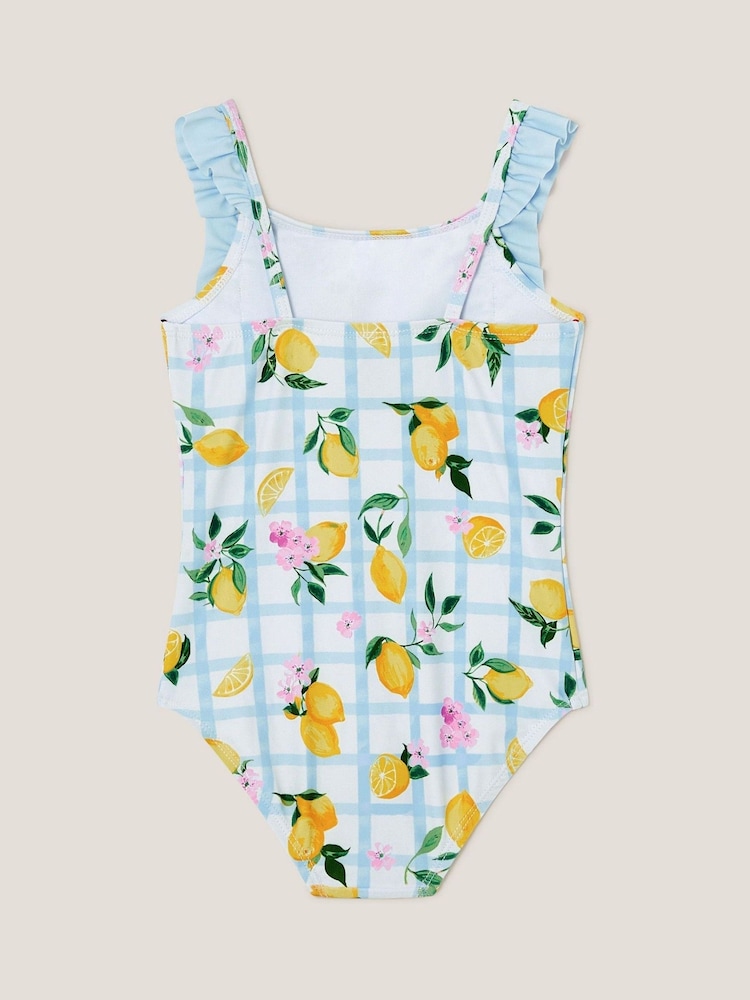 Monsoon Blue Baby Lemon Tile Print Swimsuit - Image 2 of 3