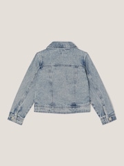 Monsoon Blue Sequin Floral Embroidered Denim 100% Cotton Jacket - Image 2 of 3