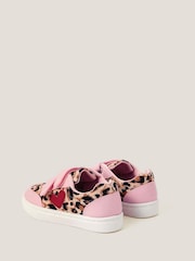 Monsoon Pink Leopard Print Rip-Tape Trainers - Image 2 of 3
