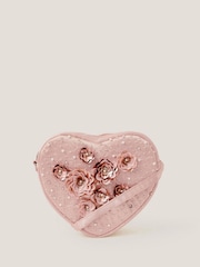 Monsoon Pink Sequin Flower Heart Bag - Image 1 of 4