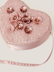 Monsoon Pink Sequin Flower Heart Bag - Image 3 of 4