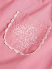 Monsoon Pink Baby Broderie 100% Cotton Romper - Image 4 of 4
