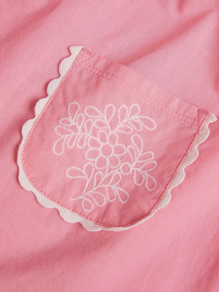 Monsoon Pink Baby Broderie 100% Cotton Romper - Image 4 of 4
