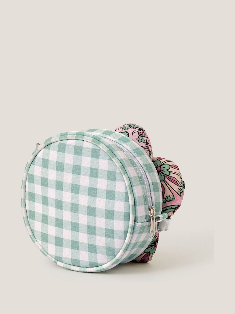 Monsoon Blue Flower Puff Round Gingham Bag - Image 2 of 4