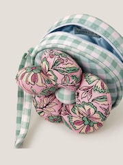 Monsoon Blue Flower Puff Round Gingham Bag - Image 4 of 4