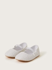 Monsoon White Baby Lace Bow Walker Shoes - Image 1 of 3