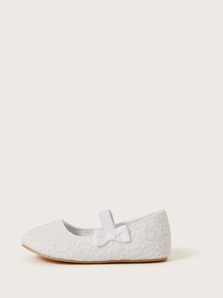 Monsoon White Baby Lace Bow Walker Shoes - Image 3 of 3