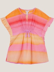 Monsoon Orange Glitter Ombré 100% Cotton Kaftan - Image 1 of 3