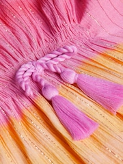Monsoon Orange Glitter Ombré 100% Cotton Kaftan - Image 3 of 3