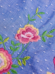 Monsoon Blue Baby Fairy Embroidered Frill-Sleeve 100% Cotton Dress - Image 4 of 4