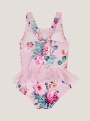 Monsoon Pink Baby Peony Print Tutu Swimsuit - Image 2 of 3
