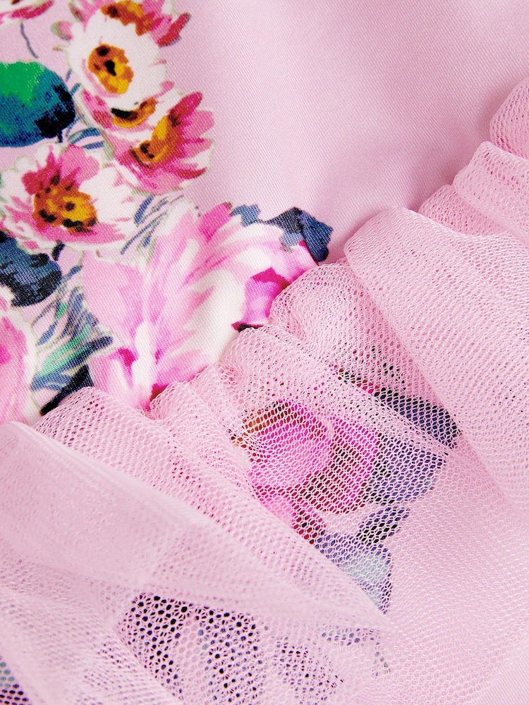 Monsoon Pink Baby Peony Print Tutu Swimsuit - Image 3 of 3