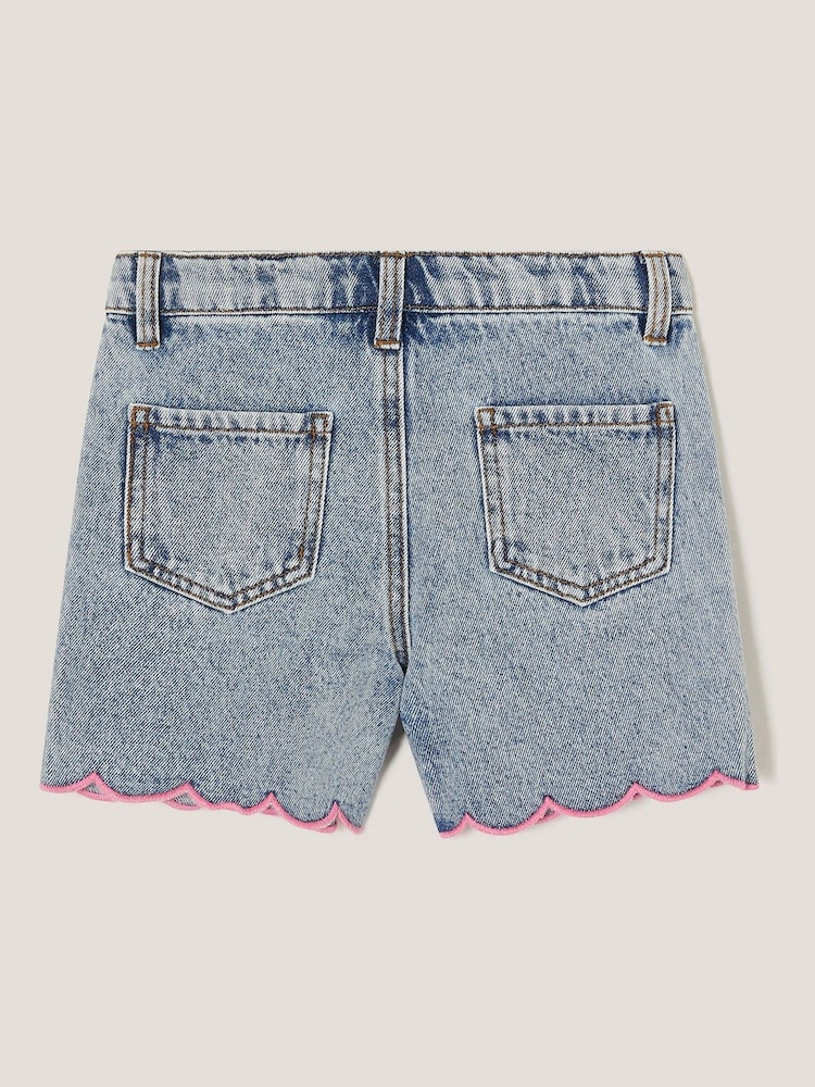 Monsoon bleščice; z bleščicami rožast vzorec potisk; vzorec vezene 100% bombažne denim kratke hlače - Slika 2 iz 3 Monsoon bleščice; z bleščicami rožast vzorec potisk; vzorec vezene 100% bombažne denim kratke hlače - Slika 2 iz 3
