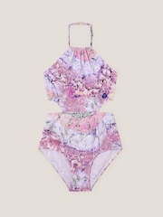 Monsoon Marble Print Cut-Out Swimsuit - Изображение 1 из 3