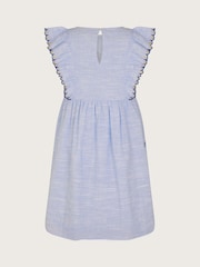 Monsoon Blue Floral Embroidered Frilly Dress - Image 3 of 4