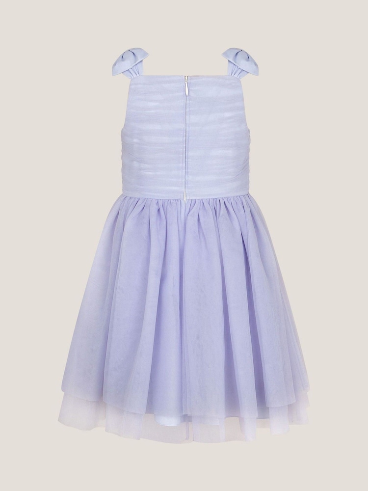 Monsoon Blue Olivia Pearl Ruched Tulle Dress - Image 3 of 4