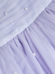 Monsoon Blue Olivia Pearl Ruched Tulle Dress - Image 4 of 4
