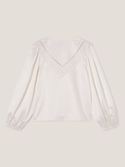 Monsoon Natural Embroidered Collar Satin Blouse - Image 2 of 3