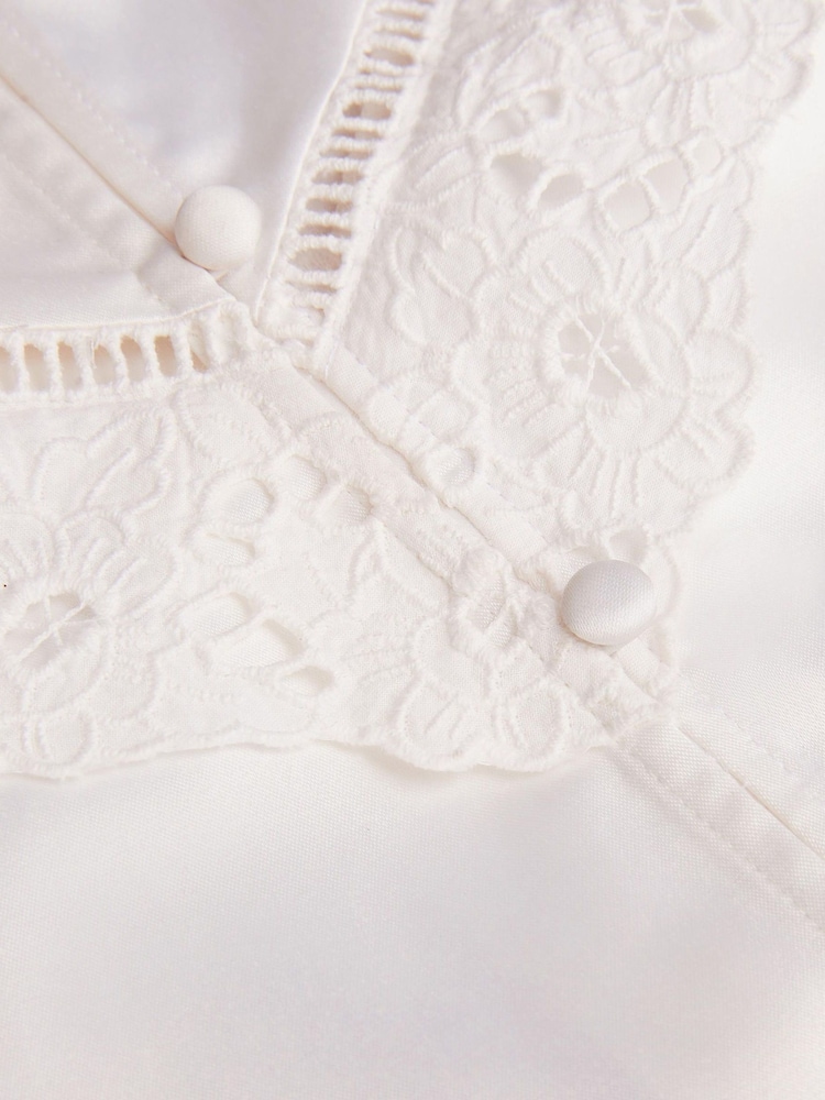 Monsoon Natural Embroidered Collar Satin Blouse - Image 3 of 3