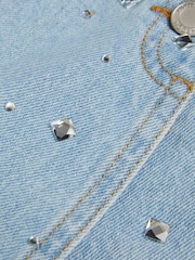 Monsoon Blue Jewel Embellished Denim 100% Cotton Skort - Image 3 of 3