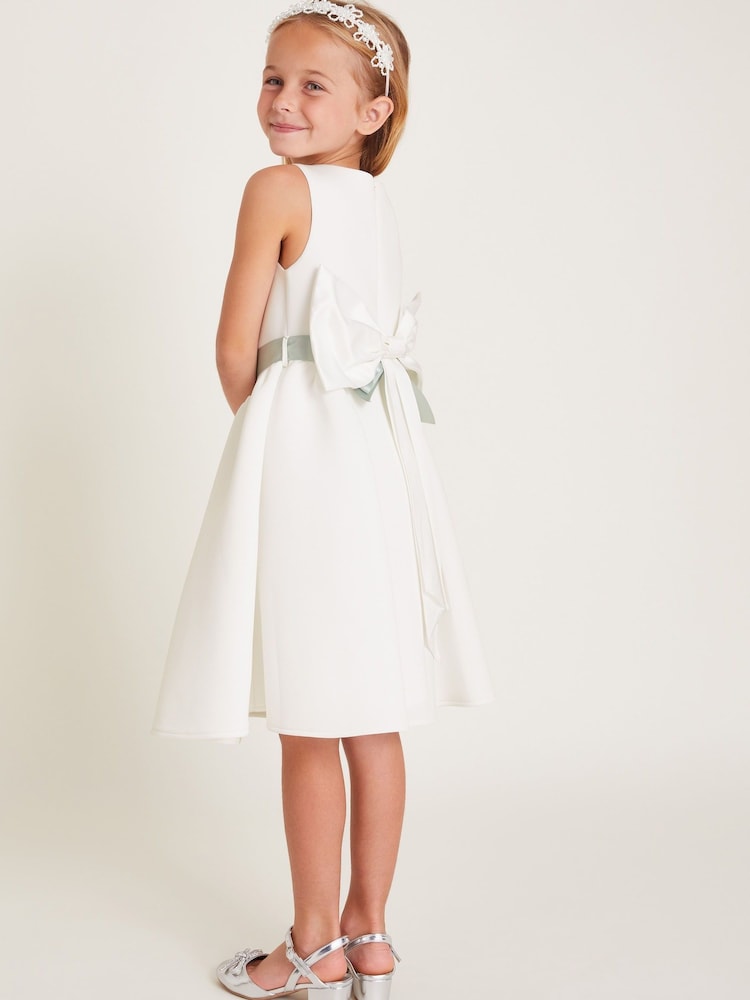 Monsoon White Molly Scuba Bridesmaid Dress - Image 2 of 5