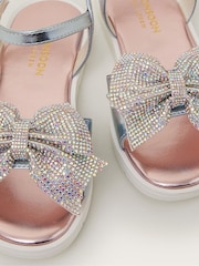 Monsoon Silver Rhinestone Bow Metallic Sandals - Image 3 of 3