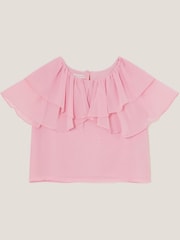 Monsoon Pink Paris Ruffle Chiffon Top - Image 1 of 3