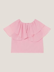 Monsoon Pink Paris Ruffle Chiffon Top - Image 2 of 3