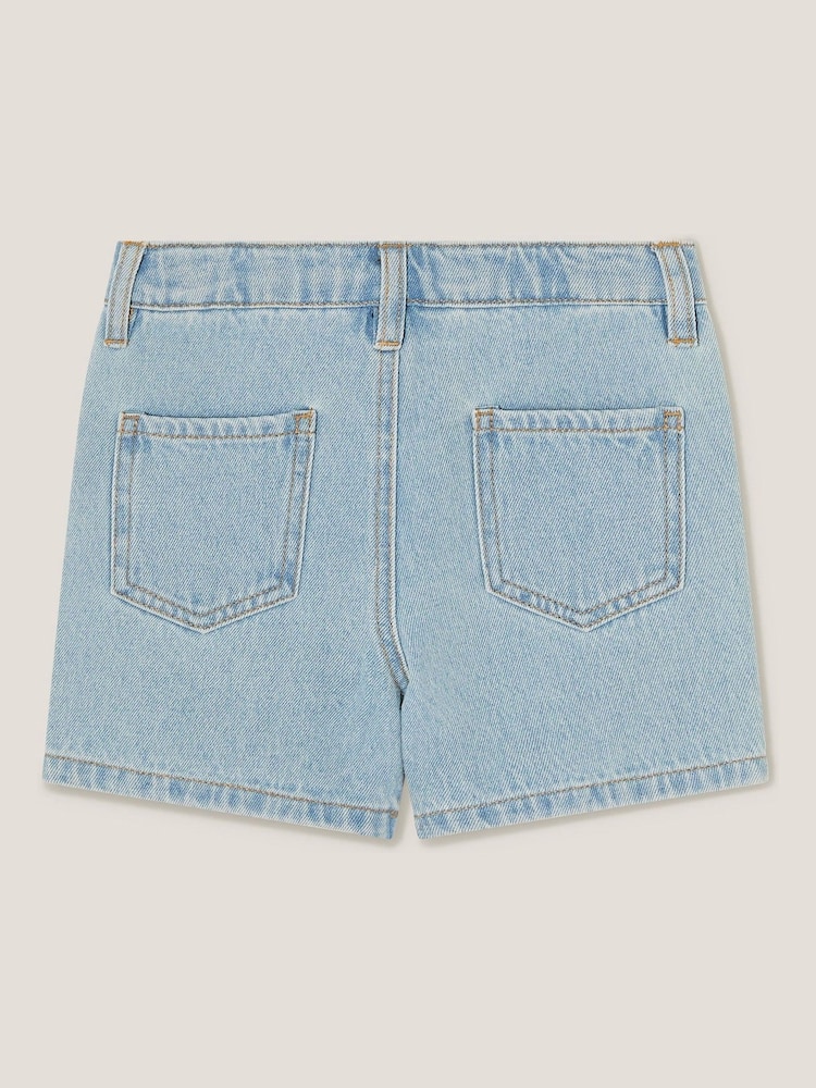 Monsoon Blue Rhinestone Butterfly 100% Cotton Denim Shorts - Image 2 of 3
