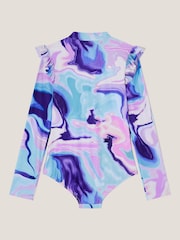 Monsoon Blue Marble UPF 50+ Long Sleeve Swimsuit - Image 2 of 3