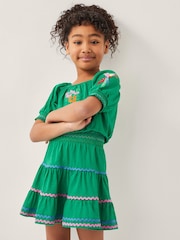 Monsoon Green Ric-Rac Tiered 100% Cotton Skirt - Image 1 of 4