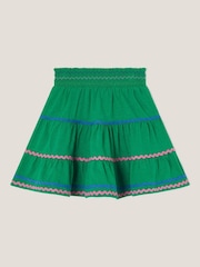 Monsoon Green Ric-Rac Tiered 100% Cotton Skirt - Image 2 of 4