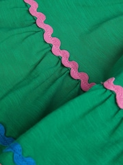 Monsoon Green Ric-Rac Tiered 100% Cotton Skirt - Image 4 of 4