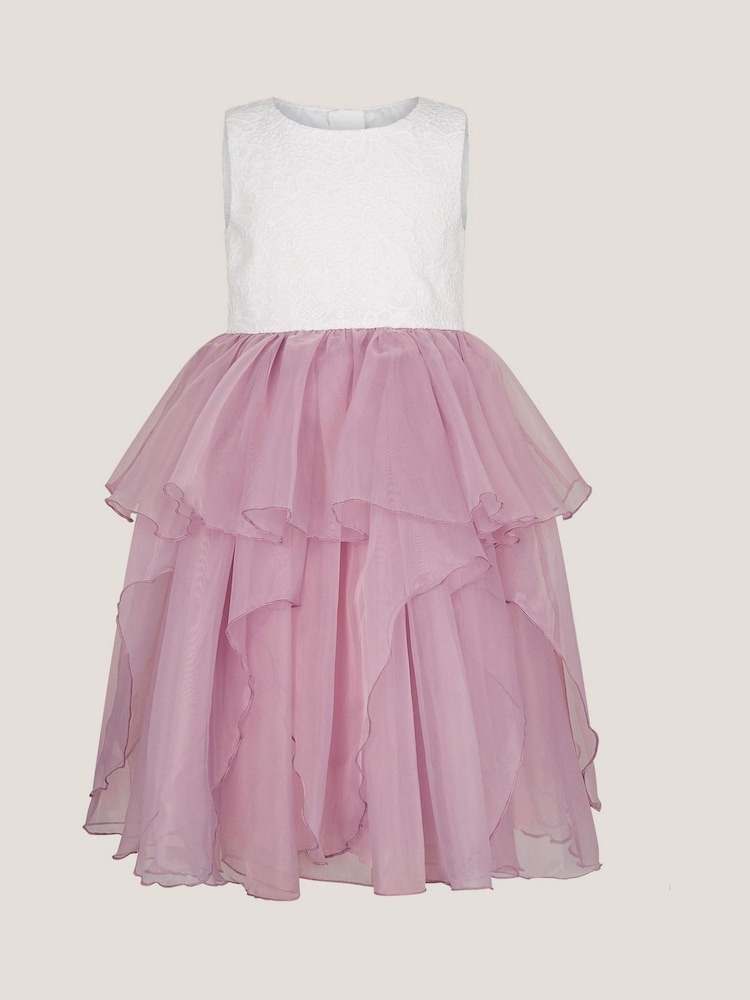 Monsoon Pink Lace Petal Flower Girl Dress - Image 2 of 3