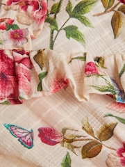 Monsoon Natural Baby Artisan Rose Print 100% Cotton Romper - Image 4 of 4