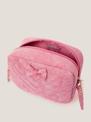 Monsoon Pink Heart Quilted Denim Cross-Body Bag - Image 3 of 4