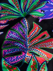 Monsoon Black Tropical Print Asymmetrical Cut-Out Swimsuit - Image 3 of 3