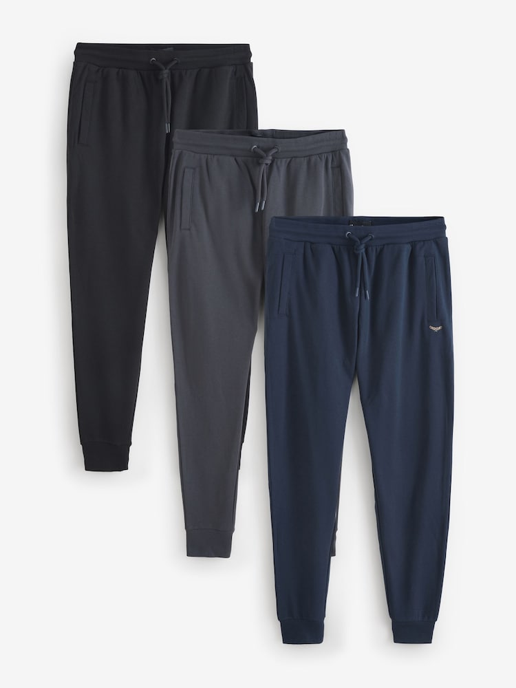 Threadbare Black Regular Fit Joggers 3 Pack - Image 1 of 4