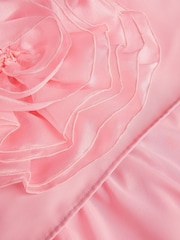 Monsoon Pink 3D Flower Crop Top and Skirt Prom Set - Image 3 of 3