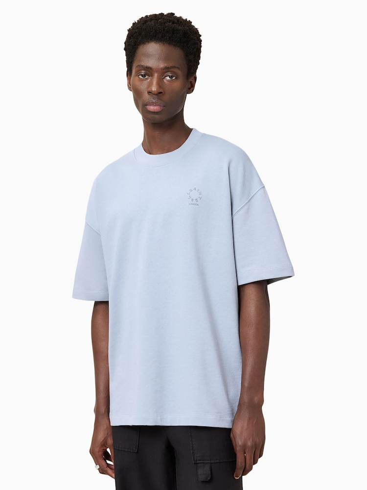 AllSaints Blue Haven Crew 100% Organic Cotton T-Shirt - Image 1 of 7