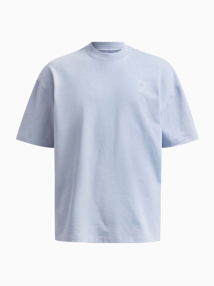 AllSaints Blue Haven Crew 100% Organic Cotton T-Shirt - Image 6 of 7