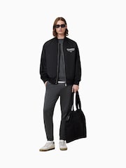 AllSaints Carter Grey Raven 100% Organic Cotton Crew Sweater - Image 4 of 7