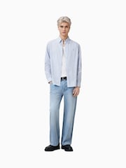 AllSaints Blue 100% Organic Cotton Orlando Shirts - Image 1 of 7