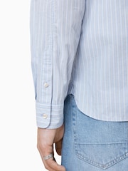AllSaints Blue 100% Organic Cotton Orlando Shirts - Image 5 of 7
